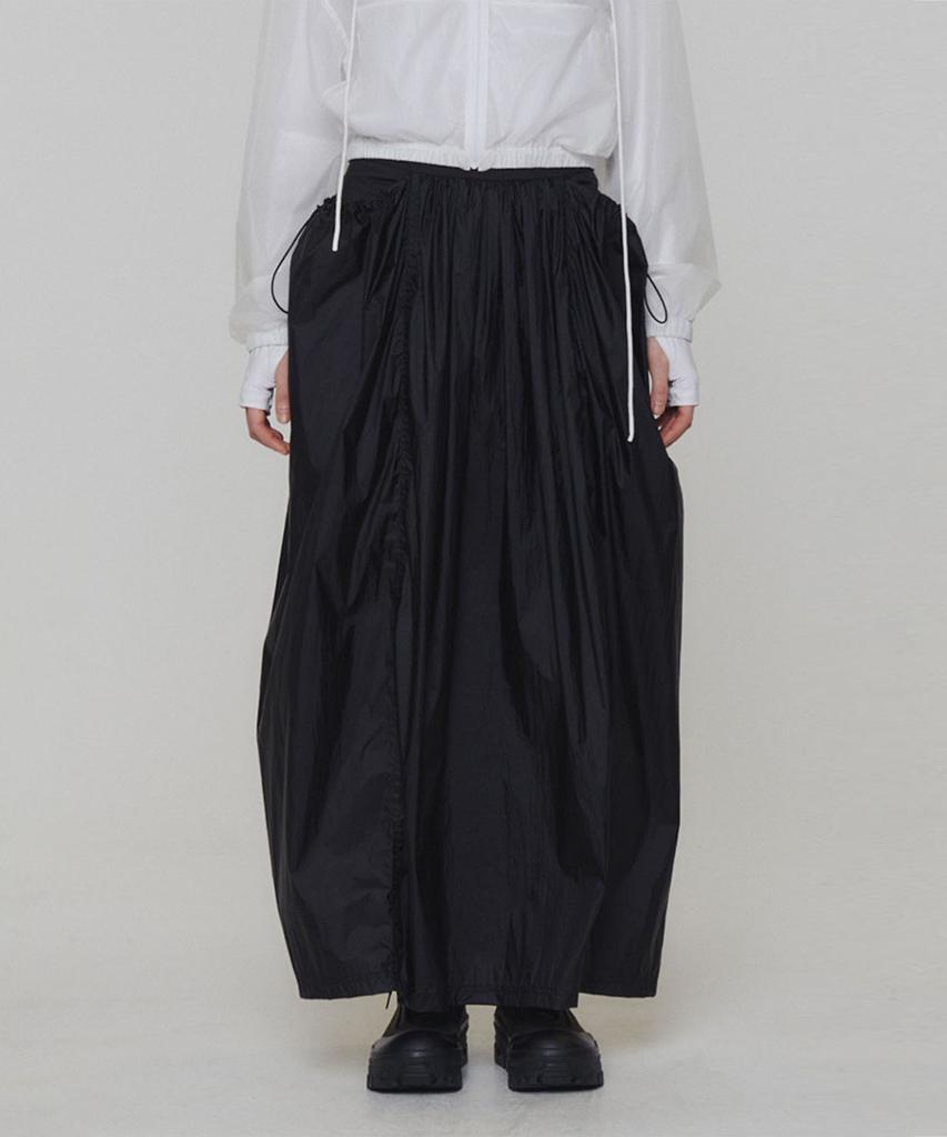 Amomento Layered Shirring Skirt_Black