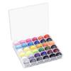 36Pcs Bobbin Thread Set Assorted Color Transparent Plastic Polyester Prewound Bobbin Thread for