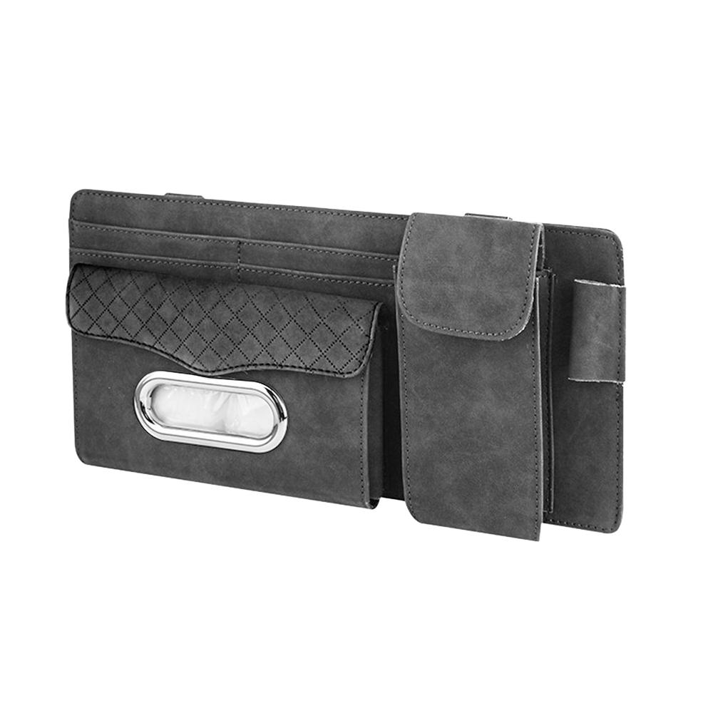 Органайзер для солнцезащитного козырька автомобиля, универсальная сумка для хранения панели козырька из искусственной кожи, многокарманный автомобильный органайзер, чехол для хранения очков