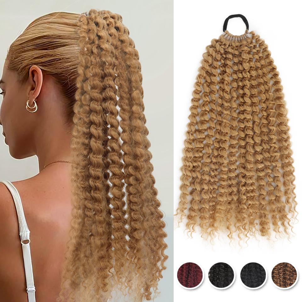 Небольшие вьющиеся длинные волосы для наращивания в виде конского хвоста, резинка, синтетические термостойкие волокна, наращивание в виде конского хвоста, черный, красный, коричневый, женский парик