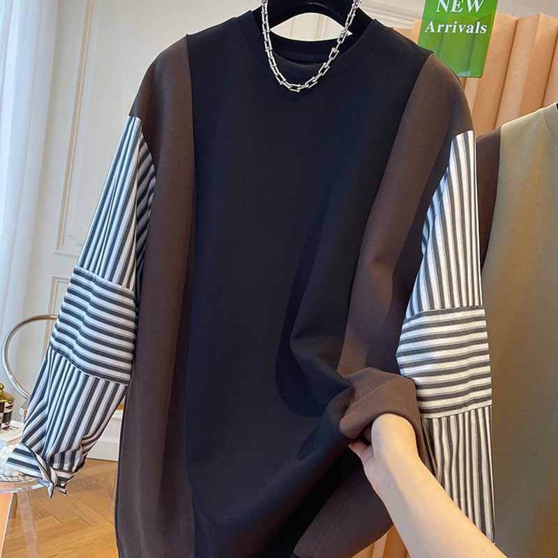 Женский свитшот Свободный Пуловер с Круглым Вырезом С Длинным Рукавом Топ Свитшот