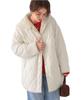 Titibait Hooded Quilted Short Coat AYXP2922 Medium Ivory Women's