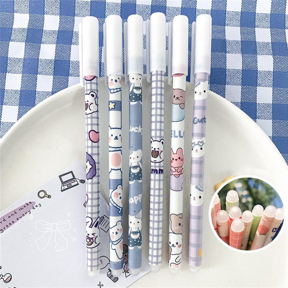 Washable Handle Press Pen Cartoons 0.5mm Erasable Pen Student Pen Neutral Erasable Pen Gel Pens