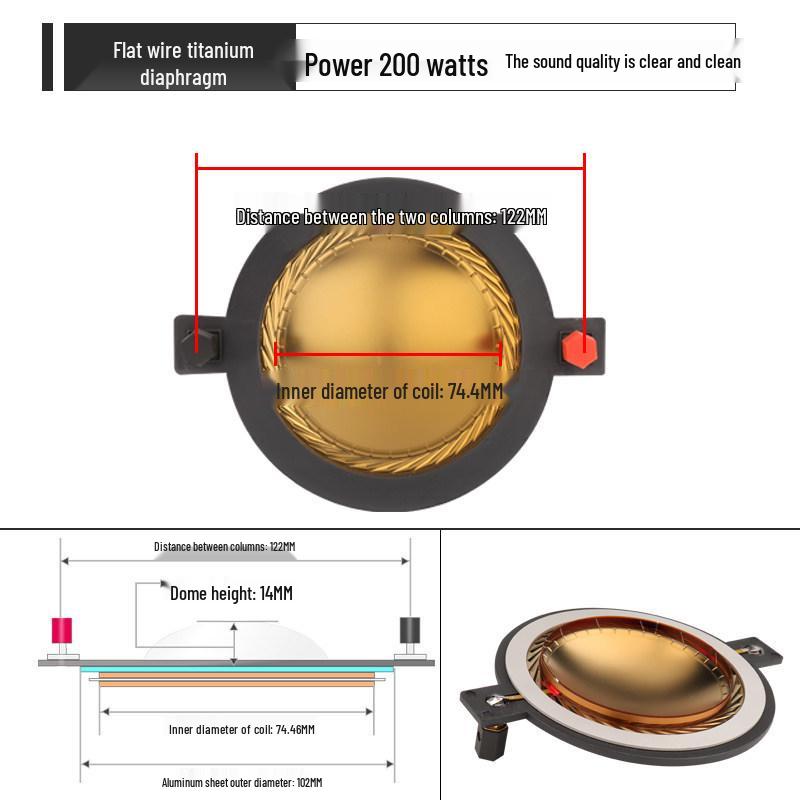 Высокочастотный динамик с плоской звуковой катушкой на 75 витков, динамик с высокомощным композитным диффузором 74,5 мм