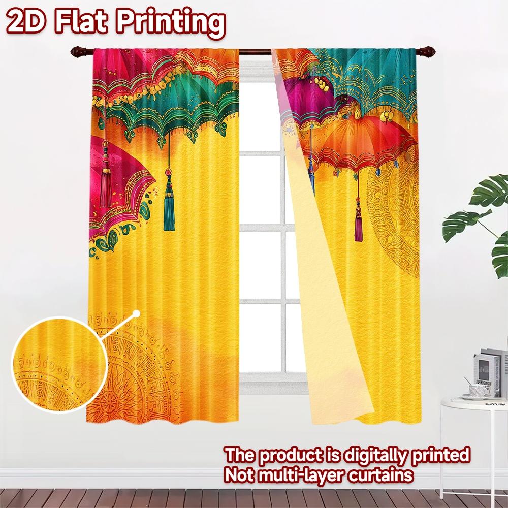 2D flat Photography Backdrop Photography Banner Diwali Colorful Umbrellas Design 100% Polyester Holiday Decorations Use for