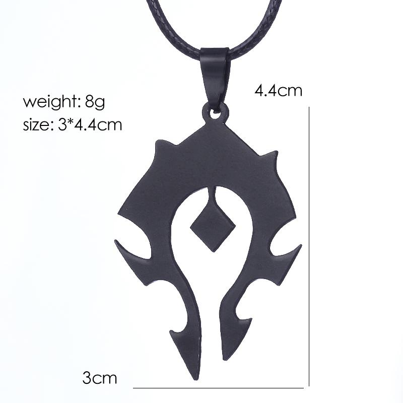 ZRM Jewelry Stainless steel Pendant World of Warcraft Horde Alliance Logo Necklace Men Gifts