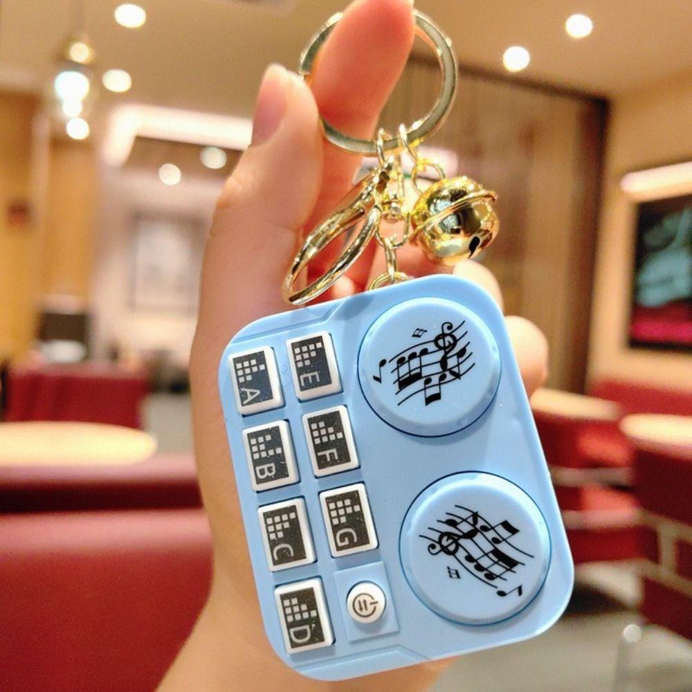 Plastic DJ Processor Kids Toy Mini Piano Pendant Portable Electronic Keyboard Keychain