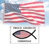 Proud Christian American Flag 3x5 Ft Fish Flag Jesus Christ Religious Usa Symbol