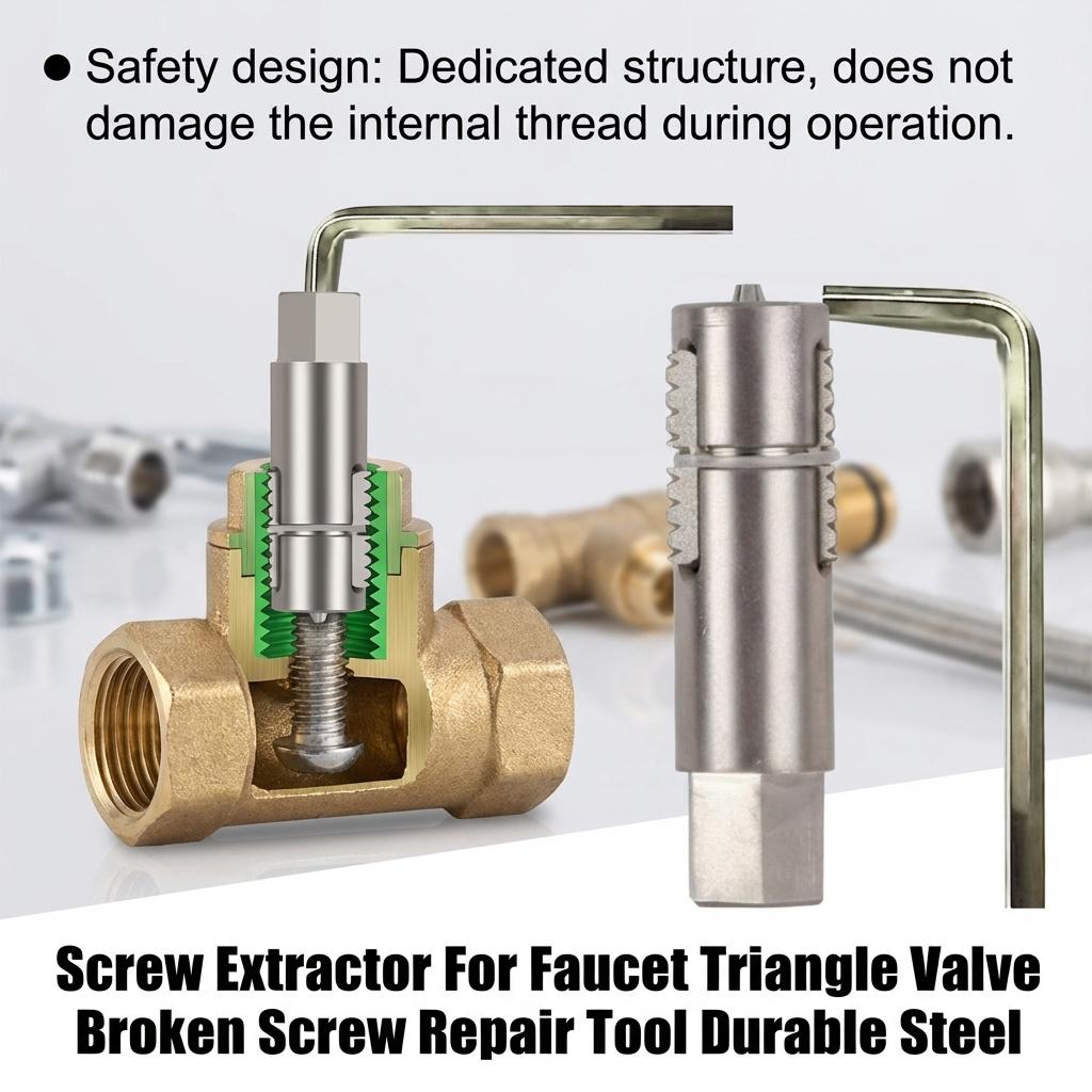 Экстрактор сломанных винтов для вентиля клапана смесителя, быстрое удаление, безопасен для внутренних резьб, инструменты для домашнего ремонта DIY