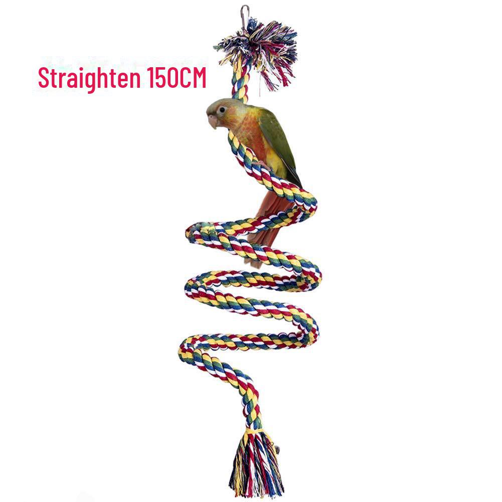 Спиральная лестница из хлопковой веревки для попугаев - жевательная игрушка и подставка для лазанья для птиц