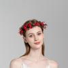 Flower Christmas Headband Crown Flower Headband Red Berry Garland Wreath Decoration Women Headwear