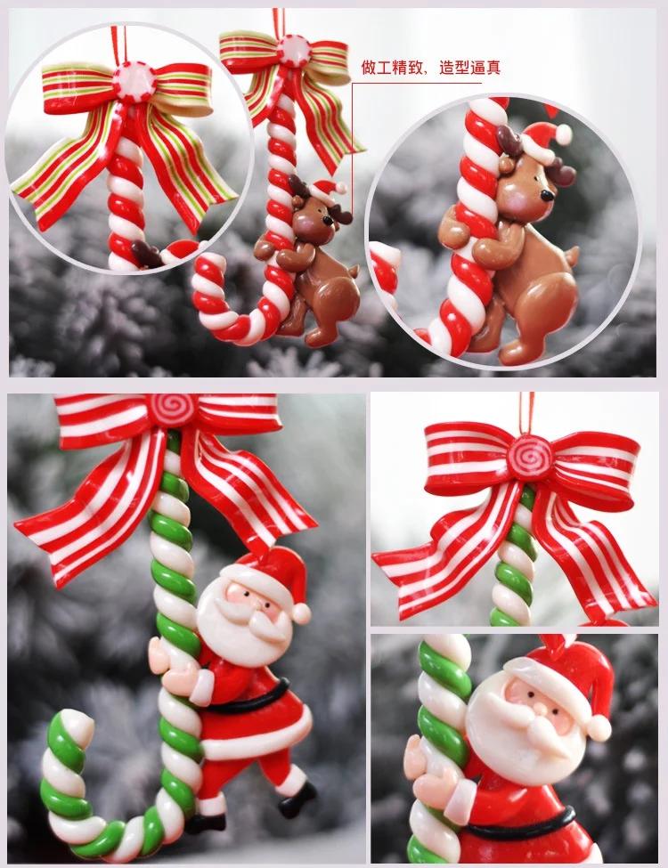 Christmas Decorations Santa Claus Snowman Small  Candy Cane Ornaments Christmas Tree Decoration Ornaments