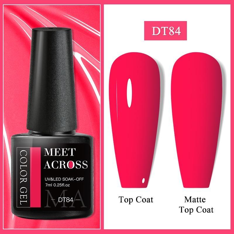 MEET ACROSS Блестящий гель-лак для ногтей, популярный телесный, розовый, красный, синий, блестящий гель-лак, красочный гель для начинающих, маникюр, салон дизайна ногтей