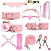 VaHppy SM BDSM Bondage Exquisite Sets 4colors Plush Leather Erotica Sex Toys for Couples Handcuffs Flirting