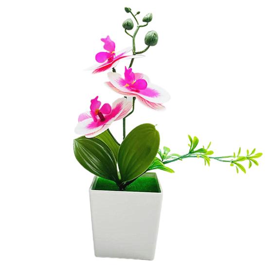 Искусственный бонсай Реалистичные три цветка Неувядающие Неувядающие Декоративные DIY Поддельные Орхидеи Фаленопсис