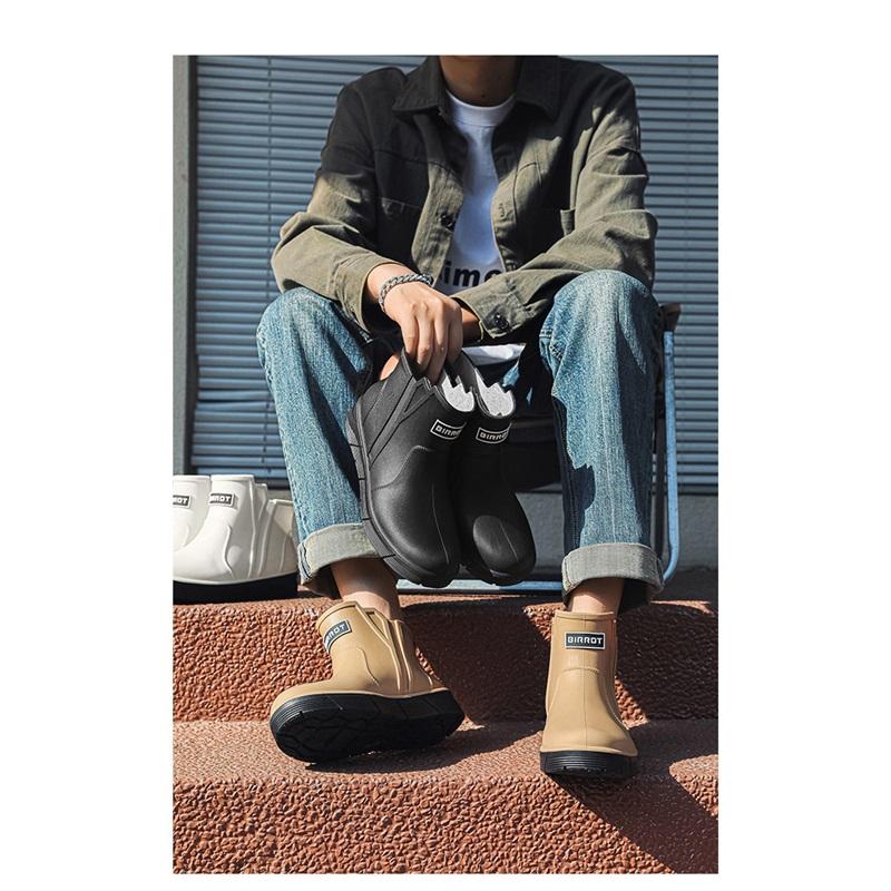 Мужская уличная мода Низкие Нескользящие Водонепроницаемые Ботинки Резиновые сапоги