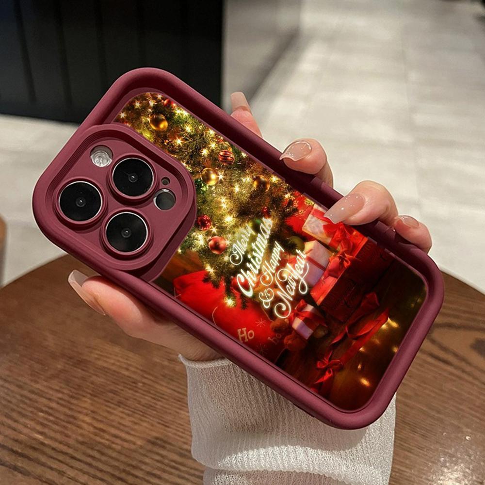 Чехлы для телефонов Ae115 Merry Christmas Happy New Year для iPhone 16 14 13 11 Pro Max 15 7 8 6s Plus 12 mini XR XS Max SE Angel Eye Ladder Protective Cover