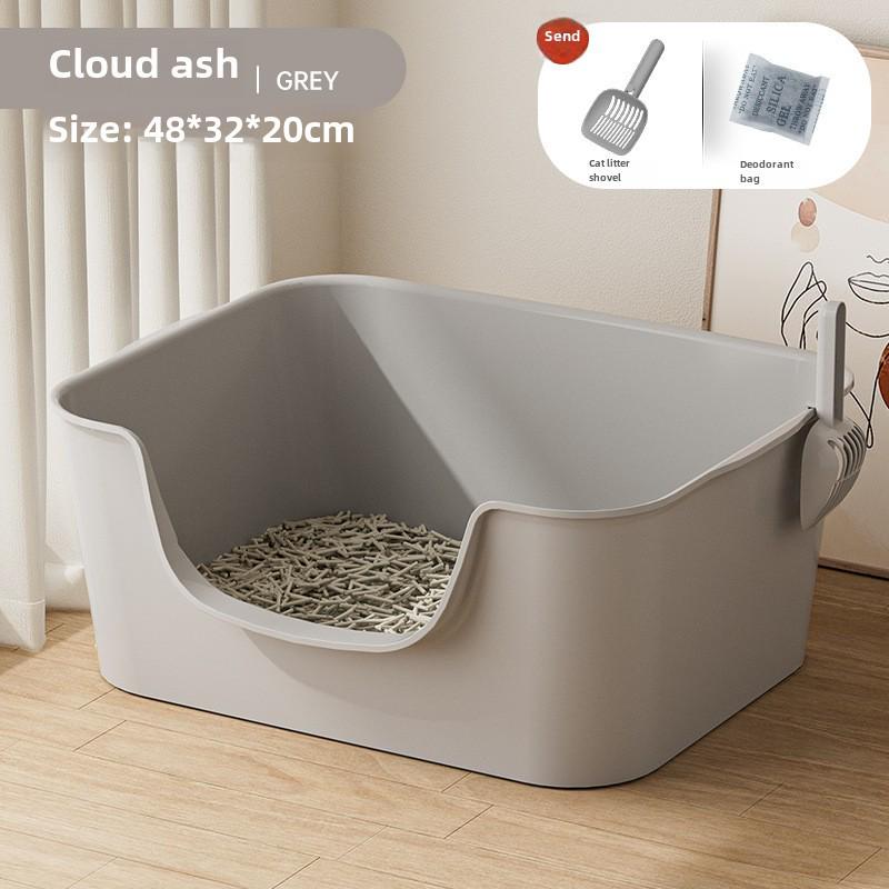 Extra Large Splash-Proof Cat Litter Box with High Sides