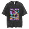Funny Italian Brainrot Six Seven  Number Vintage Washed Tshirt Bruh Steal A Bratnrot Meme T Shirts Men Women Humor T Shirt