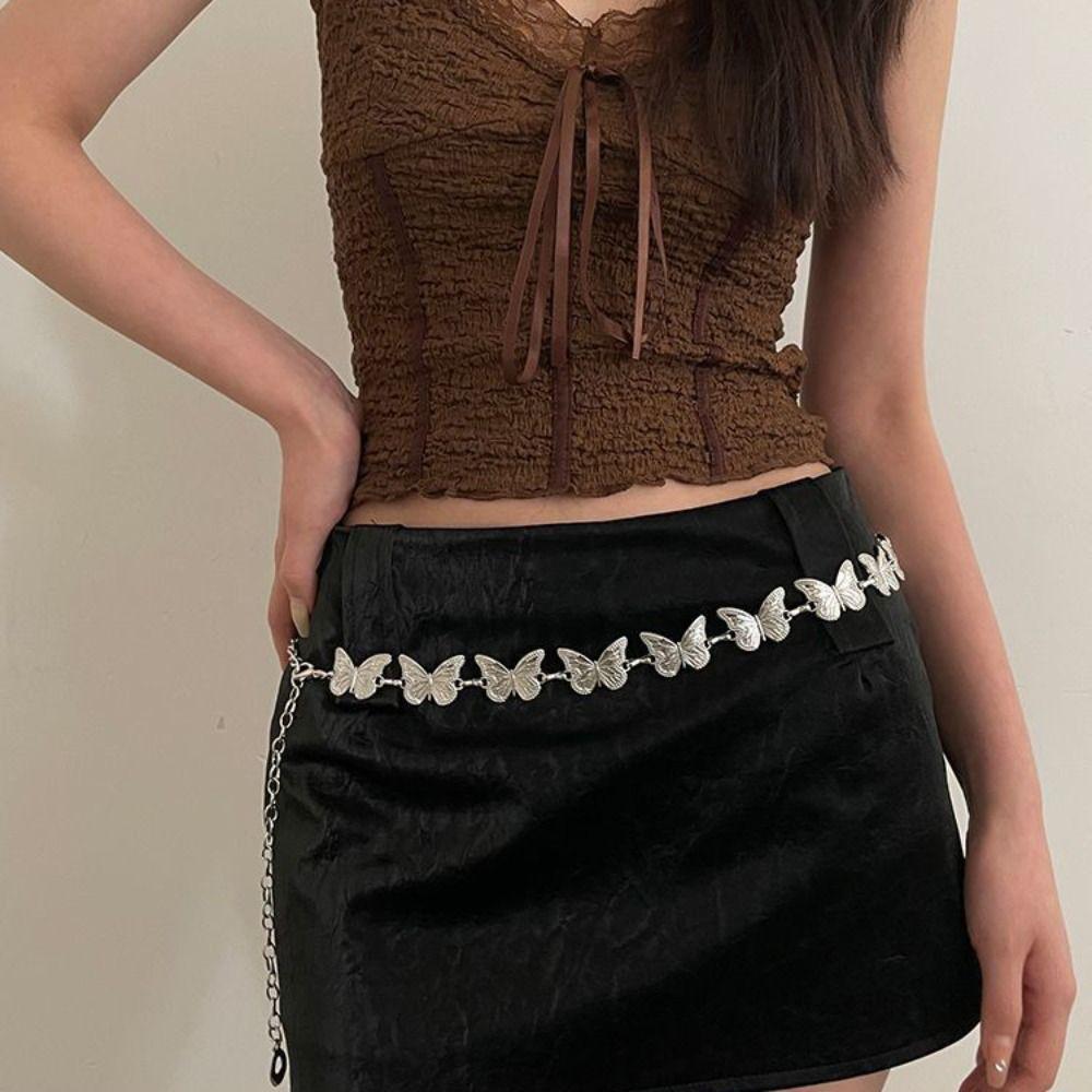 Винтажный пояс Регулируемый корпус Одежда Аксессуары Новый ремень-цепочка для женщин