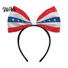 Personalized Festival Headband 4th of July Headband, Independence Day Hair Accessories, Red White Stars And Stripes Accessory Blue Bow Hoop for Women