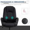 Massaging Office Armchair with Adjustable Height, 60x74x106-116cm, Black