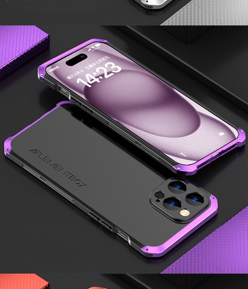 Алюминиевый металлический прочный каркас для iPhone 15 Pro MAX, роскошный чехол-бампер для IPhone 14 13 12 11 Pro, противоударный матовый защитный чехол для ПК