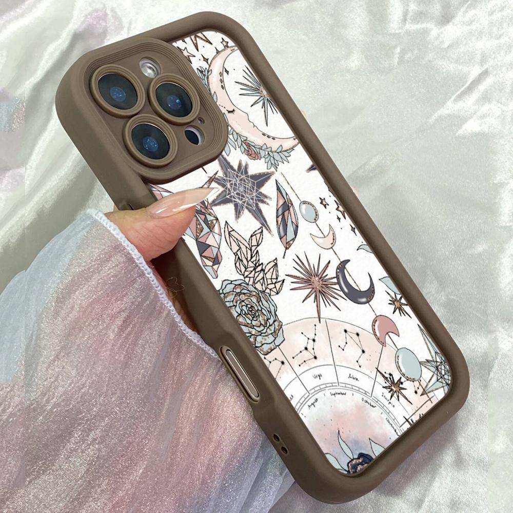 JT582 Ведьминский Зодиак Астро Луна для iPhone 17 16 15 14 13 12 11 Pro Max Samsung S26 S25 Ultra A17 A07 A56 A16 Xiaomi 15T Redmi 15c 14C Мягкий чехол