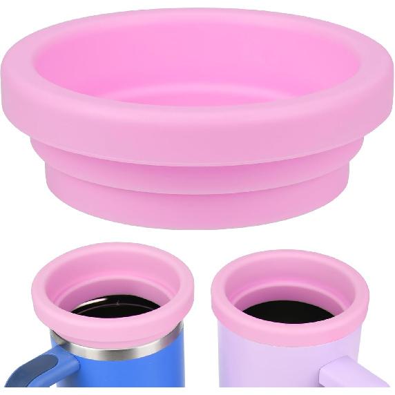Silicone Ring for 30 & 40 oz Stainless Steel Tumbler,Reble Iced Coffee Cup Ring,Durable Drink Sleeve for Cold Beverages, Leak-Proof Lid for Iced