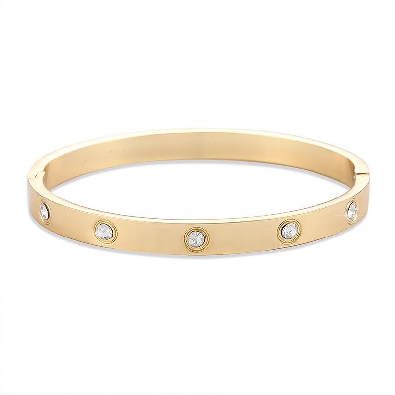 Gold Plating Lover Bracelets&Bangles for Women Rose Gold Color  Charming CZ Cuff Bracelet Luxury Jewellery Gifts AVE