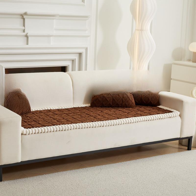 1шт стеганая подушка для дивана из хлопкового бархата Comfort, ламинированный полиэстеровый утолщенный чехол для дивана, теплая подушка для осенне-зимнего сезона, украшение для дома