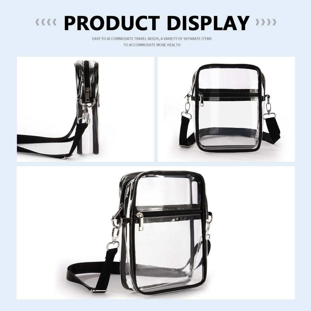 Прозрачная сумка-кошелек через плечо Прозрачные сумки Стадион Одобрено для концертов Фестивалей Спортивных мероприятий для женщин и мужчин