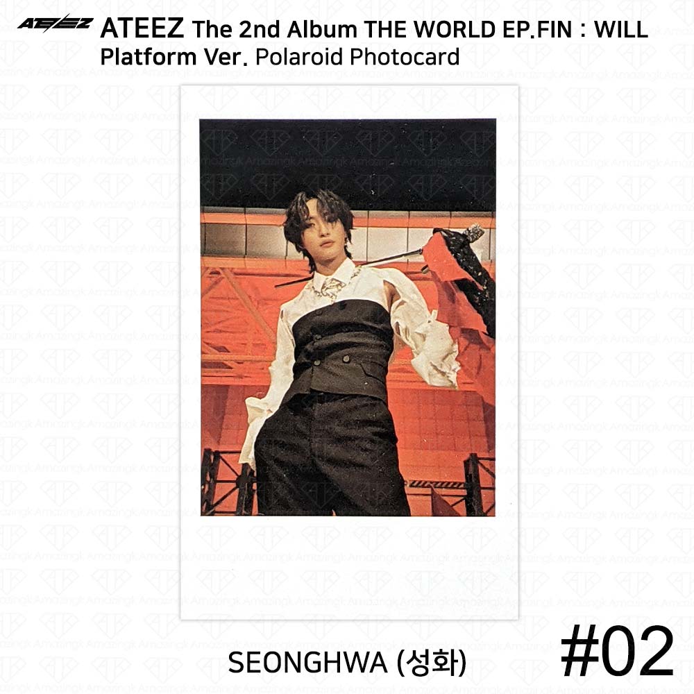 ATEEZ Второй альбом WORLD EP.FIN WILL Platform Ver. Наклейка Polaroid для фотокарточек
