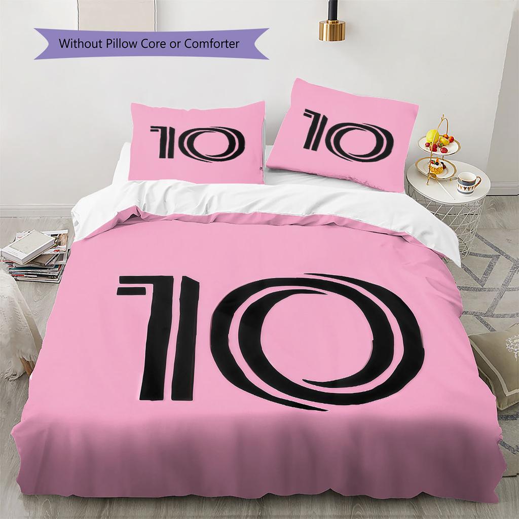 Lionel Messi Pattern Bedding,Quilt Set Quilt Cover Pillowcase Home Birthday Gift(1 * duvet cover + 2 * pillowcase, without core)
