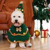 Dog Christmas Outfit Pets Xmas Tree Costume Pointed Hat with Neck Collar Festive Pet Attire for Parties Dress-up Photography