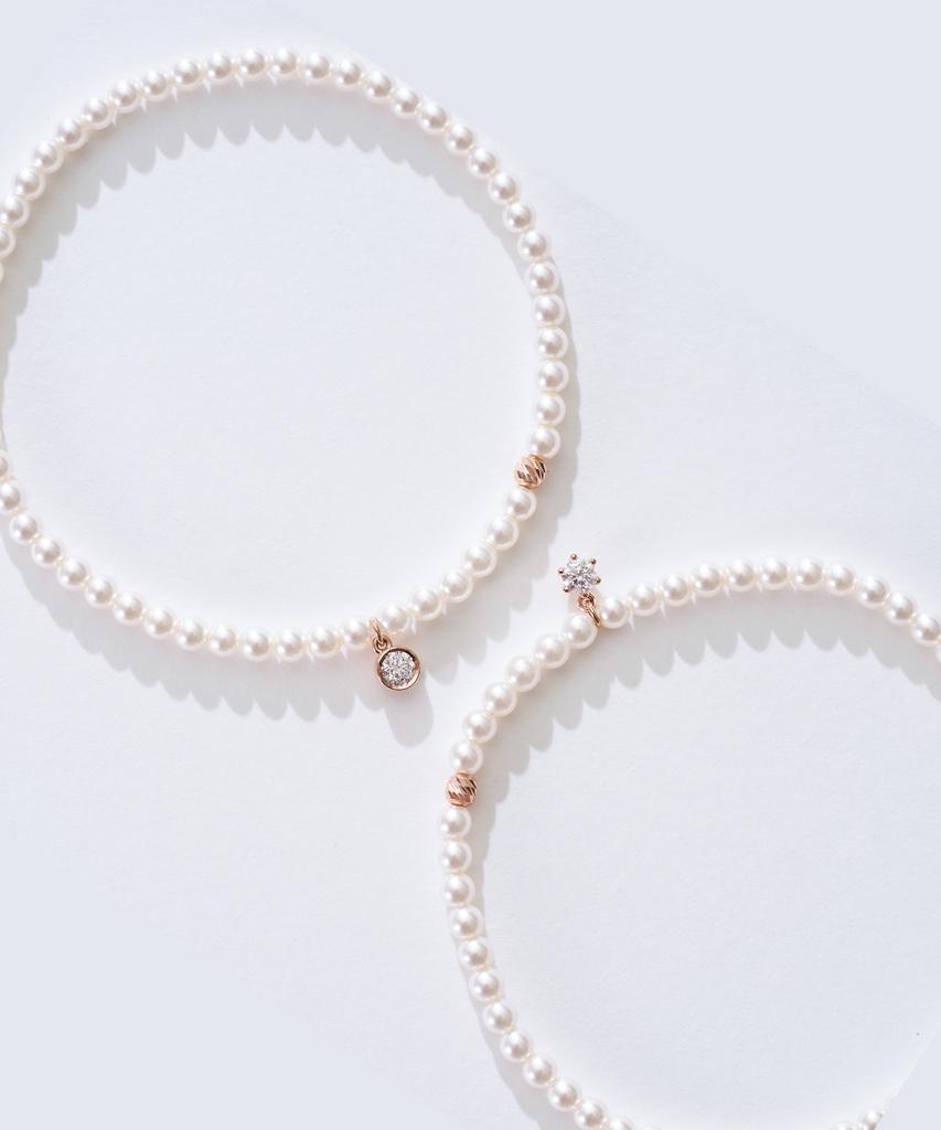 Браслет Dorocy 14K с муассанитом и жемчужной бусиной Swarovski (2 типа)