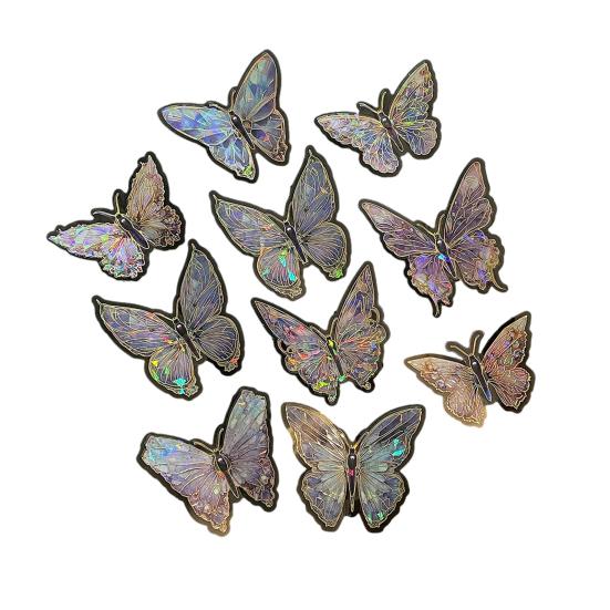 10 шт. Голографические наклейки-бабочки Водонепроницаемые ПЭТ-наклейки для ноутбуков, бутылок для воды, чехлов для телефонов, DIY-поделок, скрапбуков, журналов, винтажный богемный декор