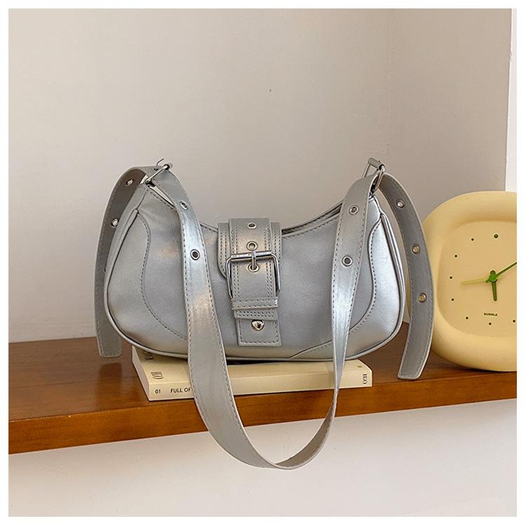 Французская сумка под мышкой женская повседневная женская сумка 2025 лето новая простая темпераментная однотонная багет на одно плечо через плечо