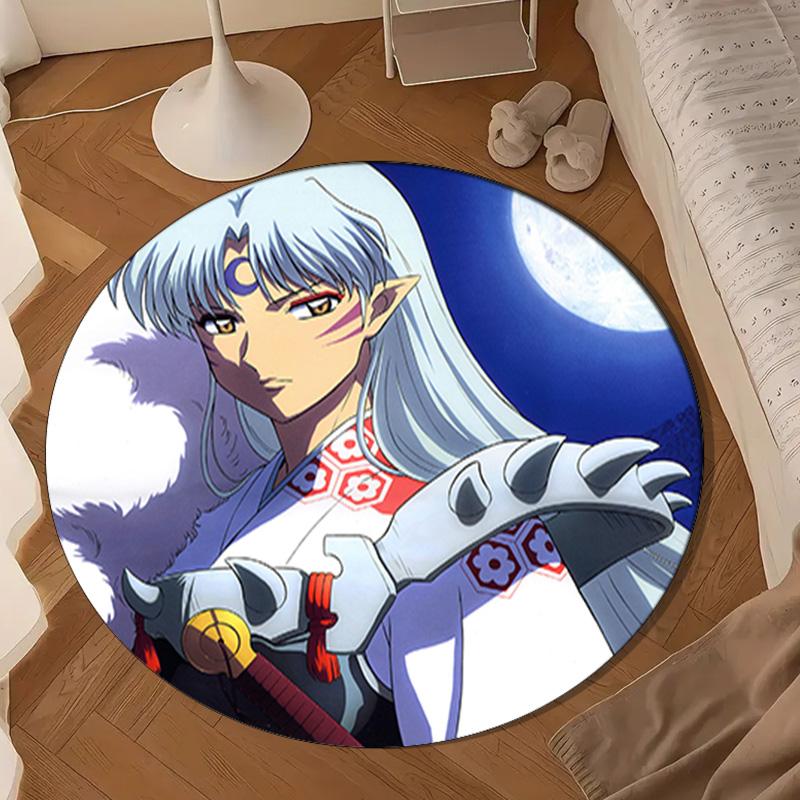 Anime Sessho-maru Round Rug for Livingroom,Bedroom, Palyroom, Chair Rug, Area rug, Circle Carpet, Large Size Fan Christmas gift