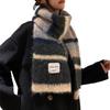 Зимний шарф из мохера в разноцветную полоску 2024 года: Универсальный, теплый, модный японско-корейский контрастный шейный платок для пар