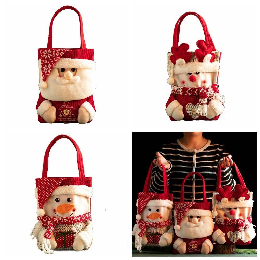 Large Capacity Christmas Packing Bag Cartoon Gifts Candy Bag Creative Christmas Handbag  Xmas Gift