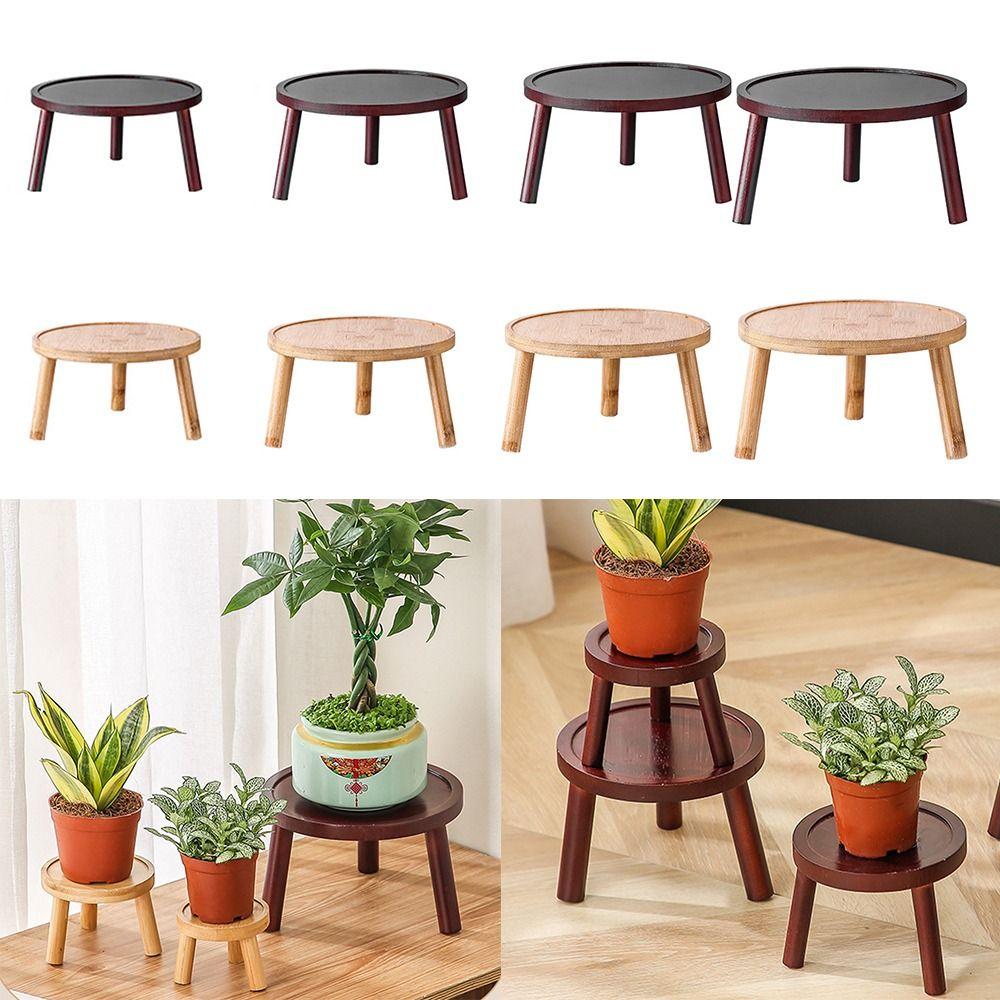 Round Flowerpot Holder Wooden Bonsai Base High Quality Flowerpot Tray Home Office