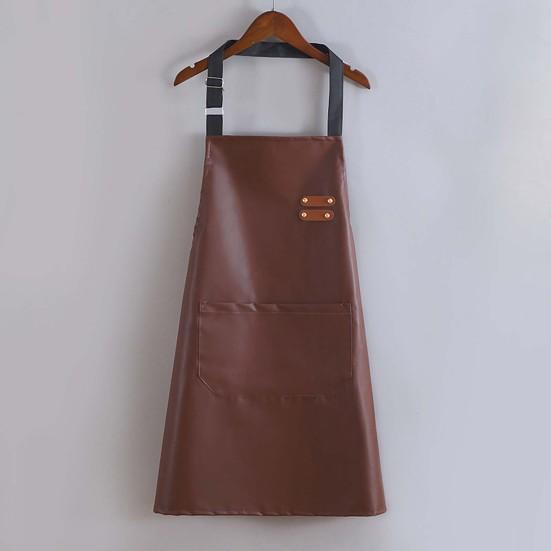 Kitchen Chef Apron Durable Seams Adjustable Neck Strap Waterproof with Large Front Pocket Heavy-duty BBQ Apron