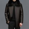 Down Jacket Winter Plus Size Men's Mid-length Thickened Sheepskin Leather Down Jacket Leather Jacket Leather Jacket Middle-aged and Elderly
