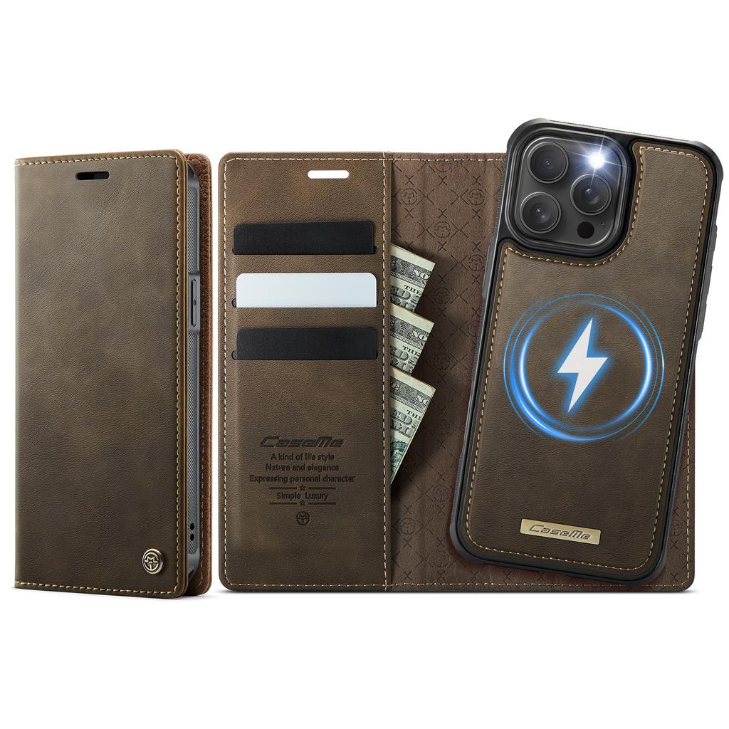 For iPhone 12 Pro 6.1 inch/iPhone 12 6.1 Inch Case CASEME C49 Compatible with MagSafe RFID Blocking Detachable Wallet Leather Phone Cover
