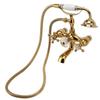 Antique Brass Shower System Wall Mounted Brass Handheld Shower Sprayer with Cross Handle Bathtub