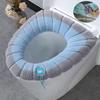 1PC Bathroom Toilet Seat Cover With Lanyard Soft Toilet Cushion Thickened Knitting Toilet Seat Pads Cartoon Washable Nordic