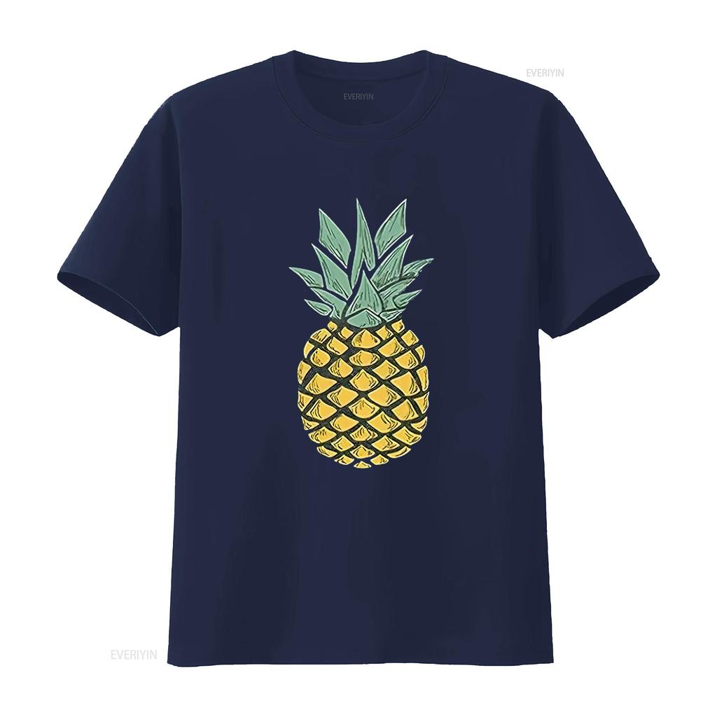 Womens Pineapple T Shirt Cute s Summer Vacation Cotton Aloha Black vintage Washed fashion Versatile Stretched Stylish homme
