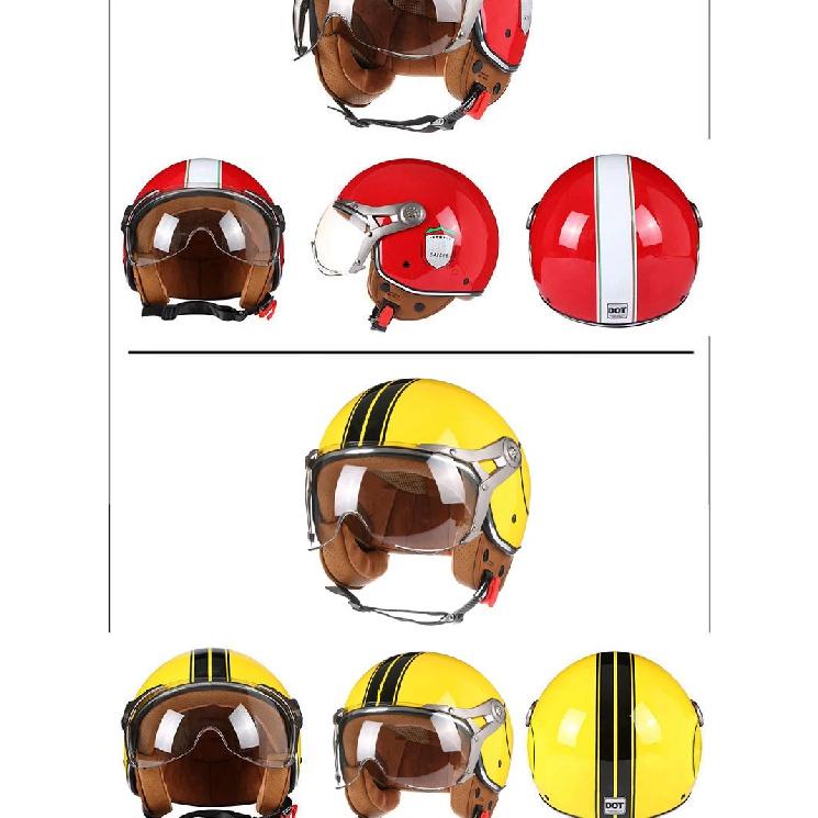 Ретро Открытый 3/4 Мотоциклетный Мотоцикл Шлемы Винтажный Чоппер Capacete De Moto Bike Cascos Скутер Для Мужчин Женщин DOT