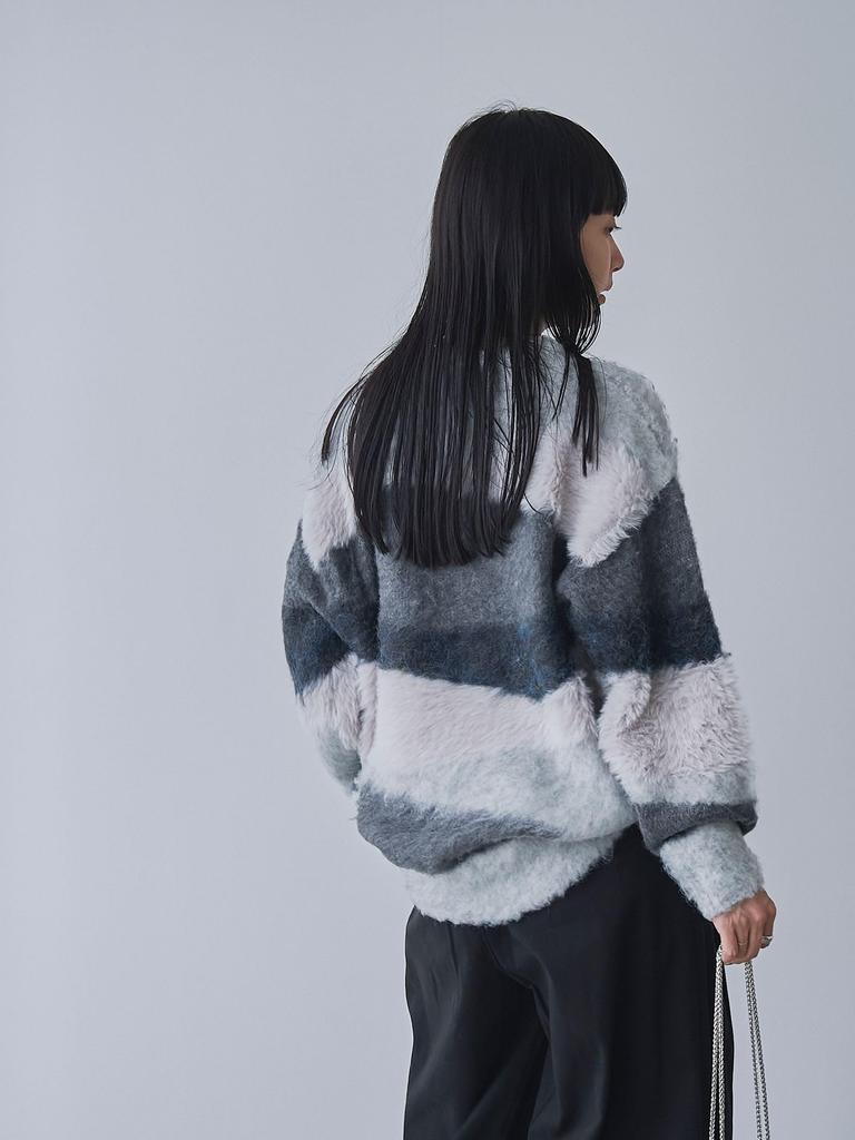 Cohen Mixed Yarn Color Block Knit 76306460216 1900 DK.GRAY(19) FREE